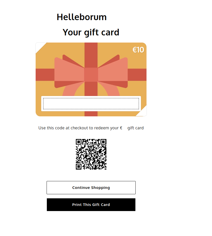 Gift Card Helleborum